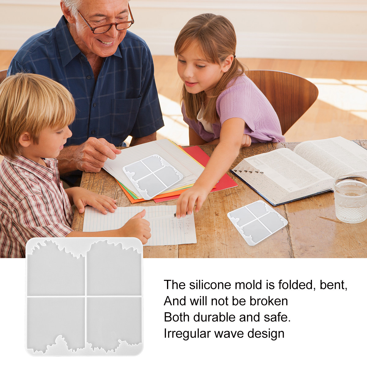 シリコン樹脂製の型。波模様で、コースター、テーブル装飾、手芸 - Resin Ocean Wave Mold のレビューと価格