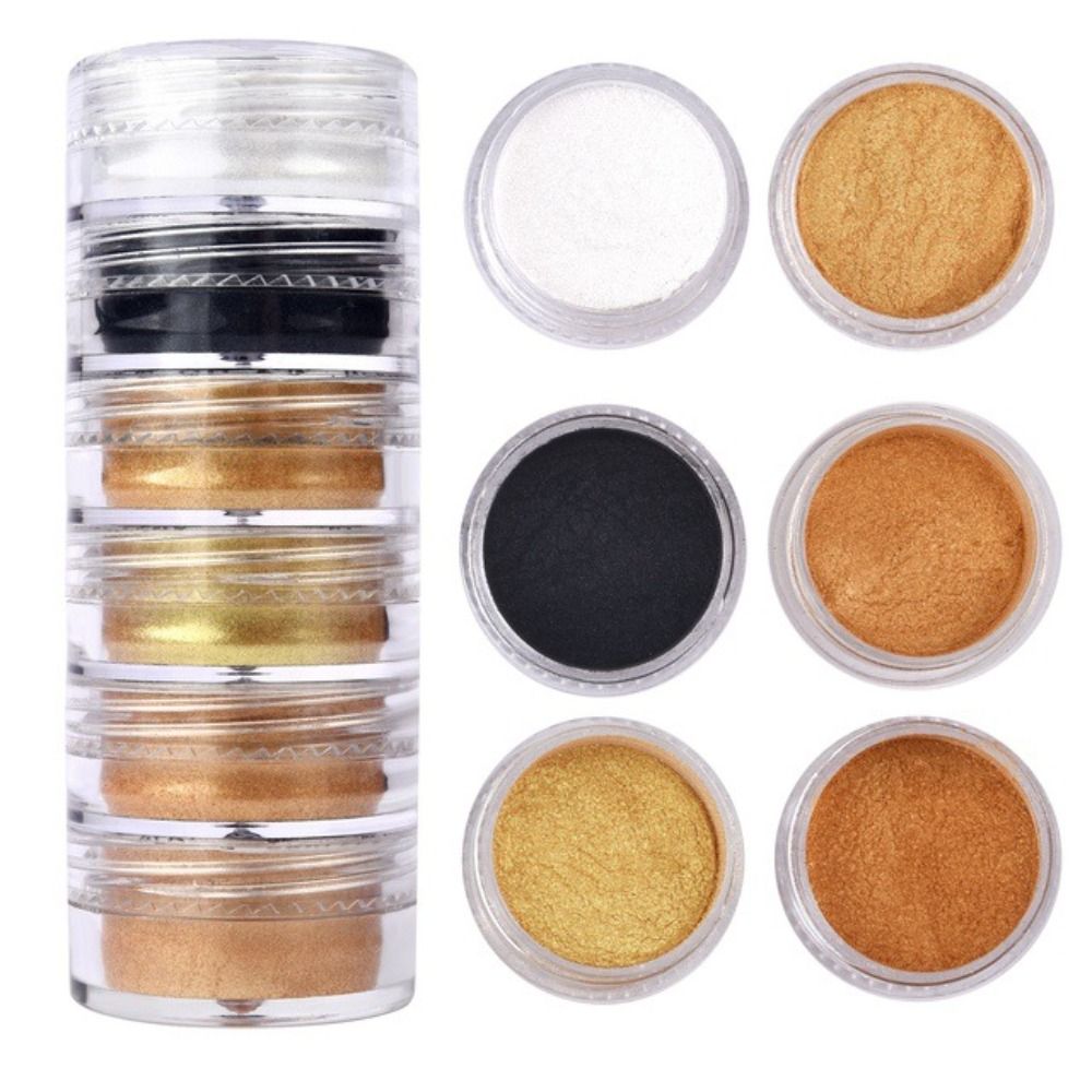 6 色/セットグリッターマイカパウダー新しいネイルアート真珠 - Resin Pigment Set のレビューと価格