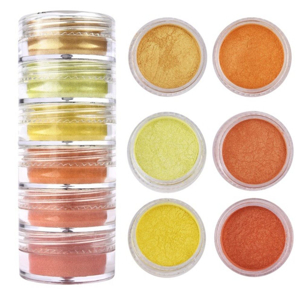 6 色/セットグリッターマイカパウダー新しいネイルアート真珠 - Resin Pigment Set のレビューと価格