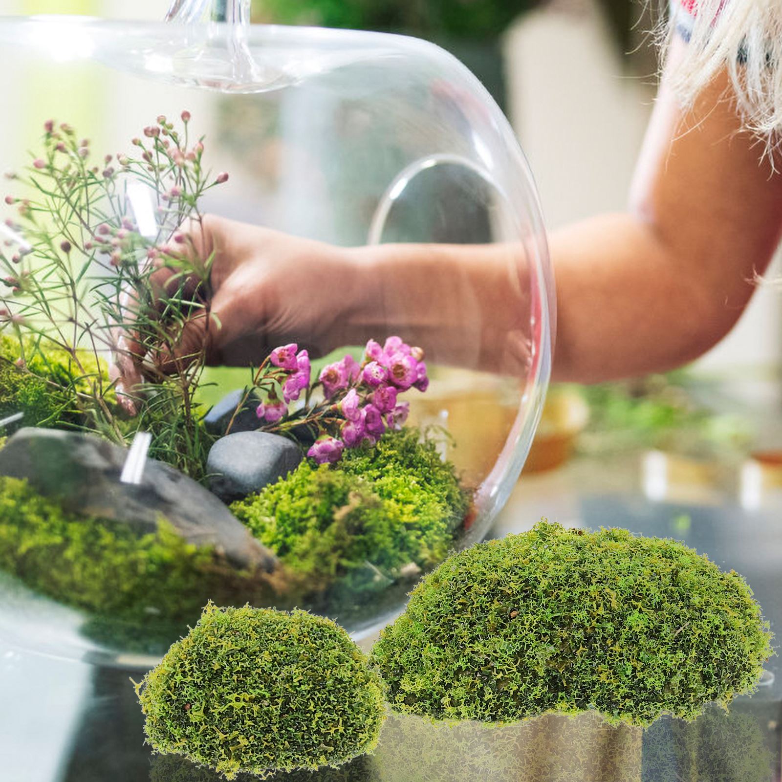 12 個人工苔岩偽石家の装飾クリエイティブ工芸グリーンシミュ - Terrarium Moss Art のレビューと価格