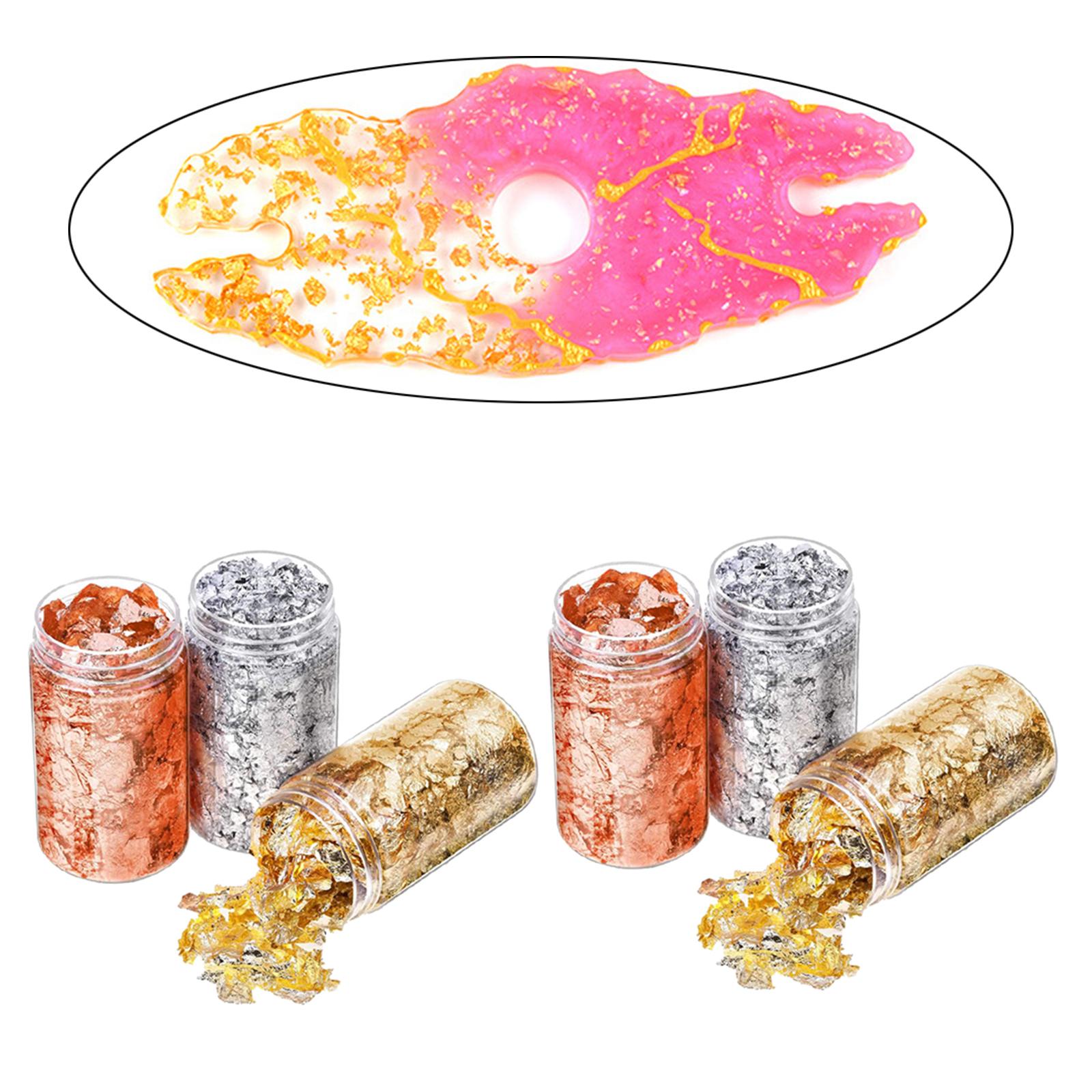 6 個ゴールド箔フレーク紙ネイルステッカージェルポリッシュマ - Gold Foil Flakes のレビューと価格