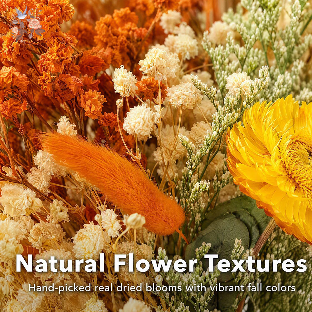 秋のドライフラワーブーケ、ナチュラルオレンジのパンパスグラス - Dried Flower Bulk のレビューと価格