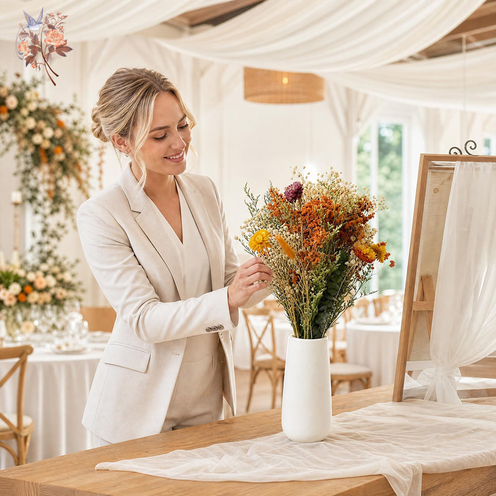 秋のドライフラワーブーケ、ナチュラルオレンジのパンパスグラス - Dried Flower Bulk のレビューと価格