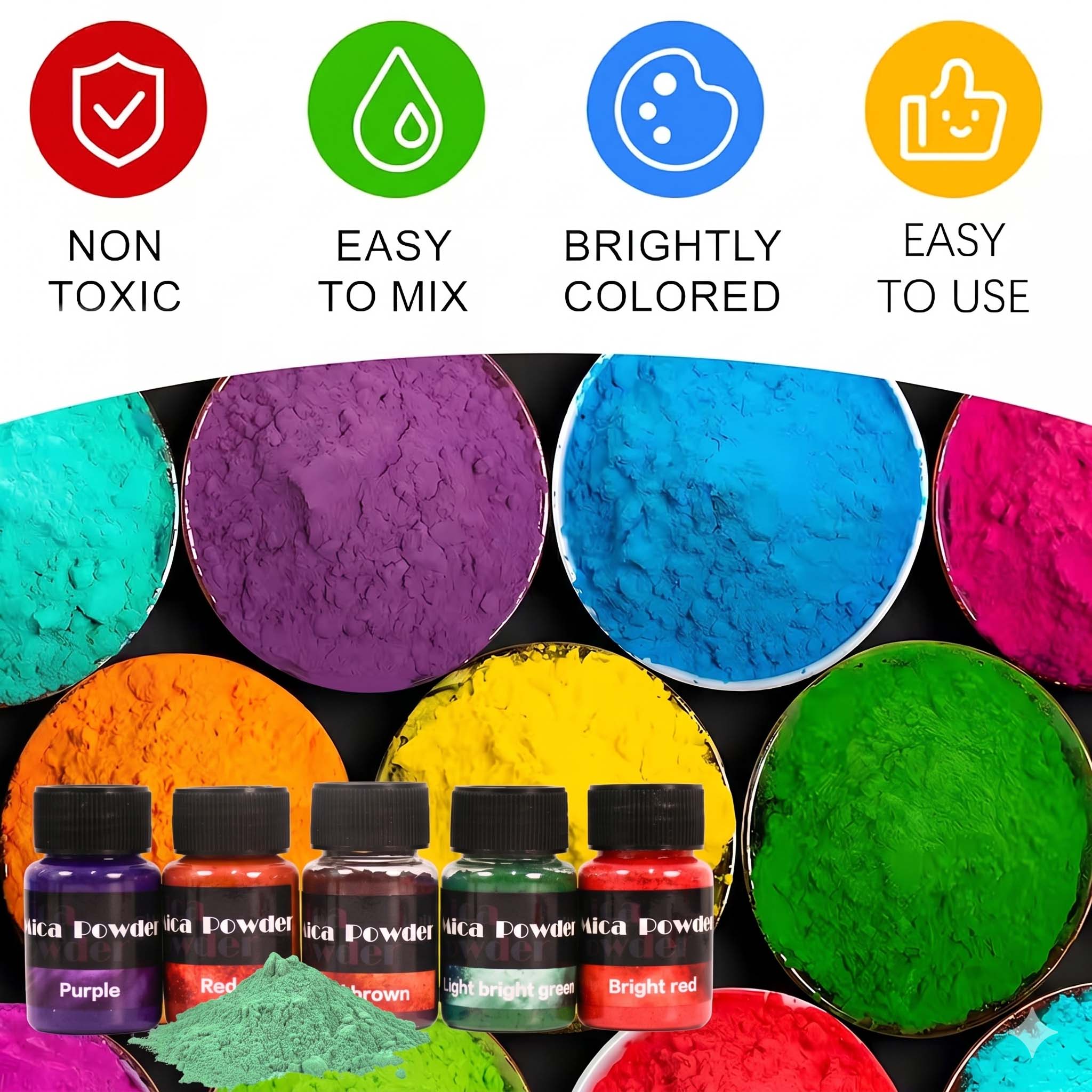 12 色の石膏顔料粉末染料 DIY クラフト樹脂コンクリート - Resin Pigment Set のレビューと価格