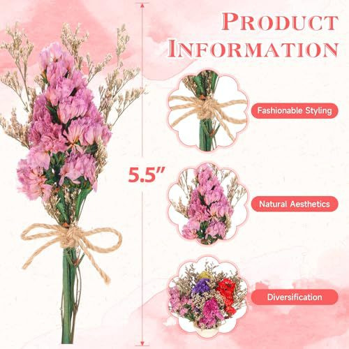 ミニドライフラワーブーケ 天然保存花 ホームテーブルデコレー - Dried Flower Bulk のレビューと価格
