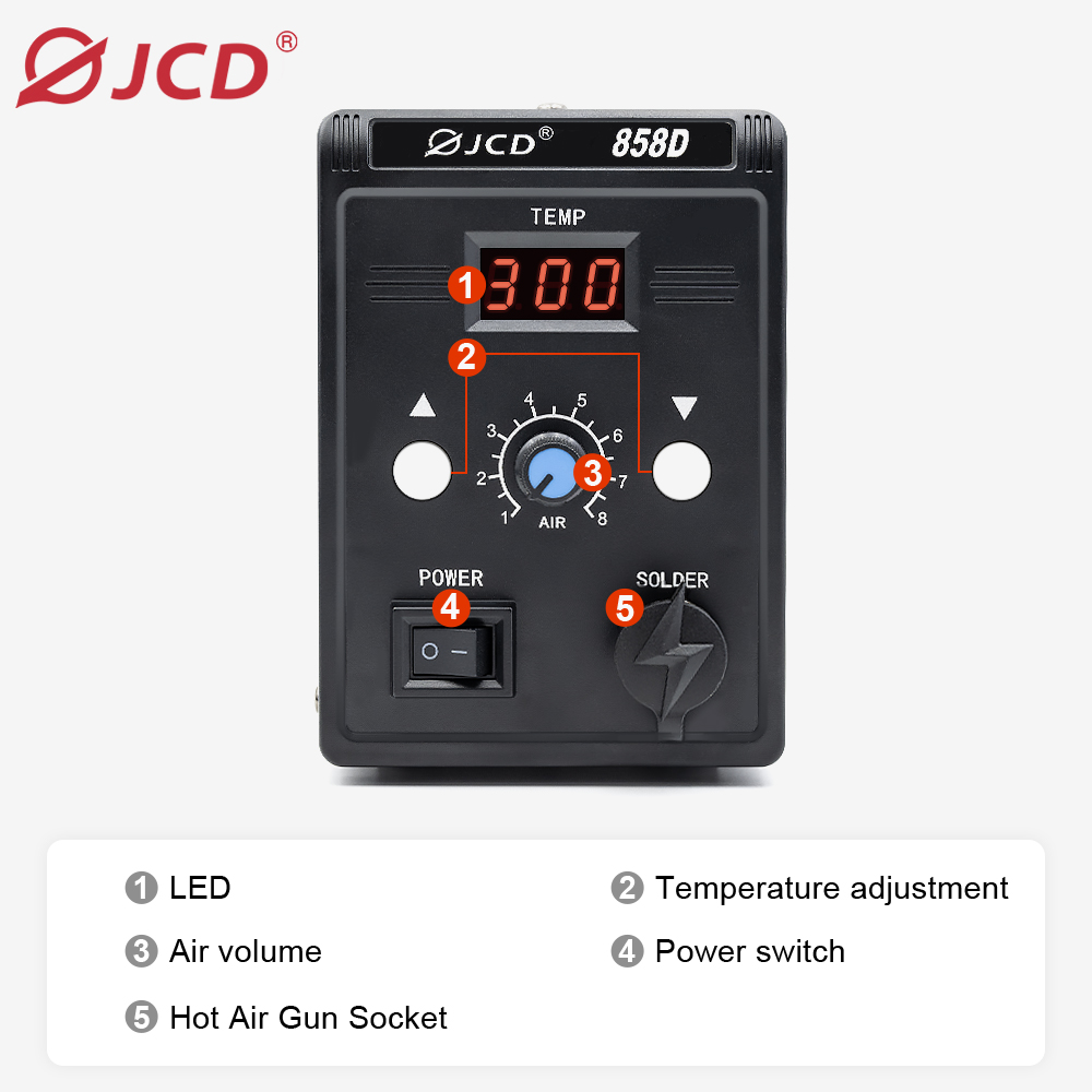 JCD ホットエアガン 858D 700 ワット BGA リ - Heat Gun Small のレビューと価格